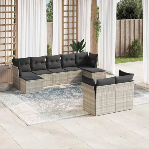 INLIFE 9-TLG. Garten-Sofagarnitur mit Kissen Hellgrau Poly Rattan,Möbel,Gartenmöbel,Gartenmöbel-Sets,Grau,70.2 KG,3218312 INLIFE 9-TLG. Garten-Sofagarnitur mit Kissen Hellgrau Poly Rattan,Möbel,Gartenmöbel,Gartenmöbel-Sets,Grau,70.2 KG,3218312 von INLIFE