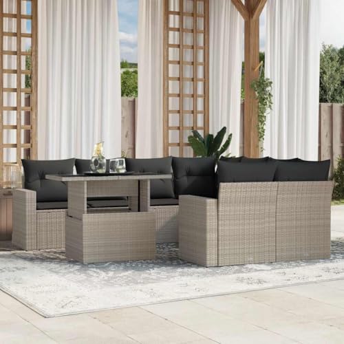 INLIFE 9-TLG. Garten-Sofagarnitur mit Kissen Hellgrau Poly Rattan,Möbel,Gartenmöbel,Gartenmöbel-Sets,Grau,80 KG,3267172 INLIFE 9-TLG. Garten-Sofagarnitur mit Kissen Hellgrau Poly Rattan,Möbel,Gartenmöbel,Gartenmöbel-Sets,Grau,80 KG,3267172 von INLIFE