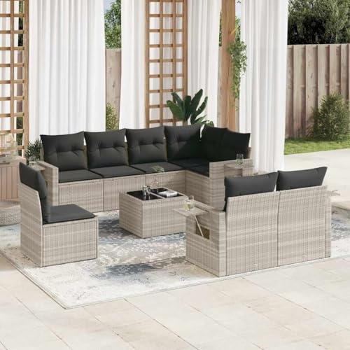 INLIFE 9-TLG. Garten-Sofagarnitur mit Kissen Hellgrau Poly Rattan,Möbel,Gartenmöbel,Gartenmöbel-Sets,Grau,82.2 KG,3252789 INLIFE 9-TLG. Garten-Sofagarnitur mit Kissen Hellgrau Poly Rattan,Möbel,Gartenmöbel,Gartenmöbel-Sets,Grau,82.2 KG,3252789 von INLIFE
