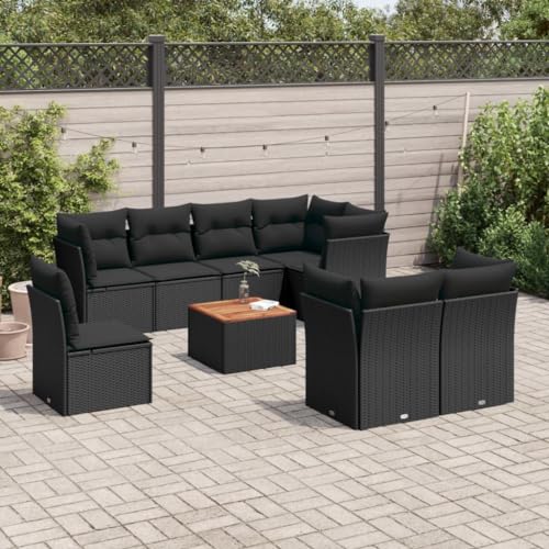 INLIFE 9-TLG. Garten-Sofagarnitur mit Kissen Schwarz Poly Rattan,Möbel,Gartenmöbel,Gartenmöbel-Sets,Schwarz,80 KG,3256069 INLIFE 9-TLG. Garten-Sofagarnitur mit Kissen Schwarz Poly Rattan,Möbel,Gartenmöbel,Gartenmöbel-Sets,Schwarz,80 KG,3256069 von INLIFE