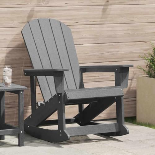 INLIFE Adirondack-Schaukelstuhl Hellgrau 73,5 x 92 x 90cm Plastik,Möbel,Gartenmöbel,Gartensitzmöbel,Gartenstühle,Hellgrau,18.5 KG,42006628 von INLIFE