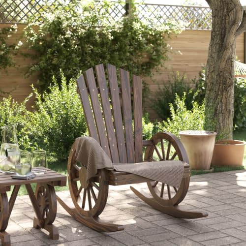 INLIFE Adirondack-Schaukelstuhl Massivholz Tanne,Möbel,Gartenmöbel,Gartensitzmöbel,Gartenstühle,Braun,12.05 KG,365094 von INLIFE