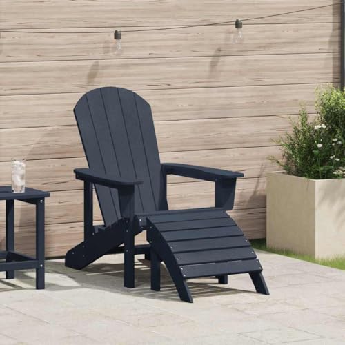 INLIFE Adirondack-Stuhl Marineblau 74 x 82 x 92 cm Plastik,Möbel,Gartenmöbel,Gartensitzmöbel,Gartenstühle,Marineblau,21.48 KG,42006630 von INLIFE