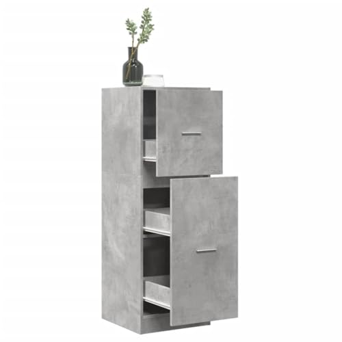 INLIFE Apothekerschrank Betongrau 40x41x118 cm Holzwerkstoff,Möbel,Schränke,Aufbewahrungsschränke & Schließfächer,Grau,27.45 KG,855199 von INLIFE