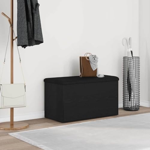 INLIFE Aufbewahrungsbank Schwarze Eiche 82 x 42 x 45 cm Holzwerkstoff,Möbel,Sitzbänke,Truhen- & Flurbänke,Schwarz,17.2 KG,862984 von INLIFE