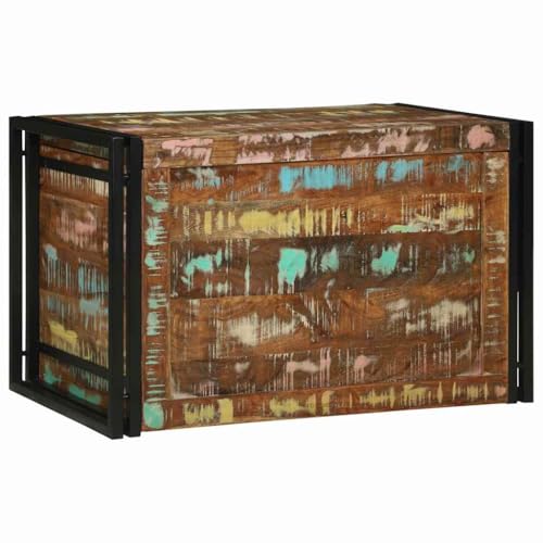 INLIFE Aufbewahrungsbox Braun und Schwarz 80 x 50 x 50 cm Altholz,Möbel,Schränke,Aufbewahrungstruhen,Braun,30.68 KG,4016746 von INLIFE