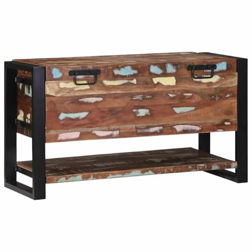 INLIFE Aufbewahrungsbox Mehrfarbig 80 x 35 x 45 cm Massivholz Altholz,Möbel,Schränke,Aufbewahrungstruhen,Mehrfarbig,20.6 KG,4015976 von INLIFE