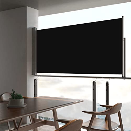 INLIFE Ausziehbare Seitenmarkise 80×300 cm Schwarz von INLIFE