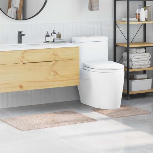 INLIFE Badematte 2 pcs Creme 50 x 50 cm Polypropylen,Heim & Garten,Badzubehör,Badematten & Badteppiche,Creme,1.2 KG,4019856 von INLIFE