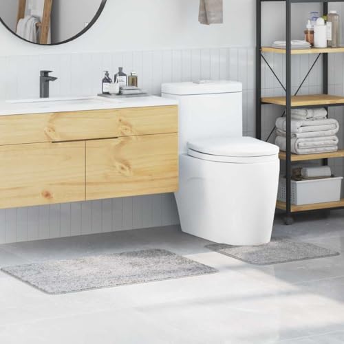 INLIFE Badematte 2 pcs Grau 50 x 50 cm Polypropylen,Heim & Garten,Badzubehör,Badematten & Badteppiche,Grau,1.2 KG,4019855 von INLIFE