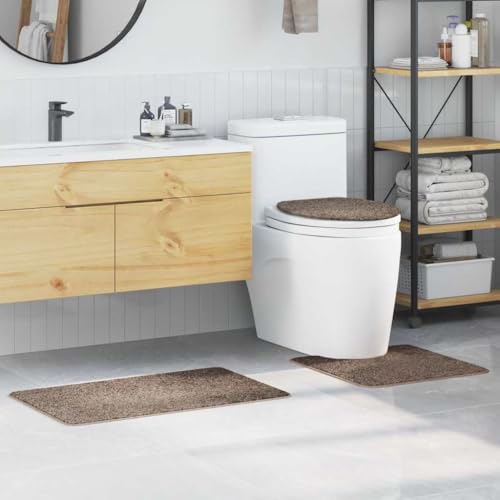 INLIFE Badematte 3 pcs Braun 50 x 50 cm Polypropylen,Heim & Garten,Badzubehör,Badematten & Badteppiche,Braun,1.4 KG,4019867 von INLIFE