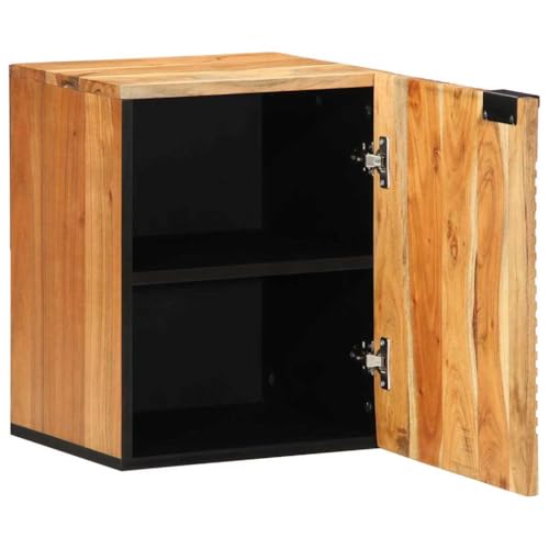 INLIFE Badezimmer-Hängeschrank mit Regal Braun Massivholz Akazie,Möbel,Schränke,Spiegel- & Waschbeckenunterschränke,Badezimmerwaschtische,Braun,12.4 KG,4017776 von INLIFE