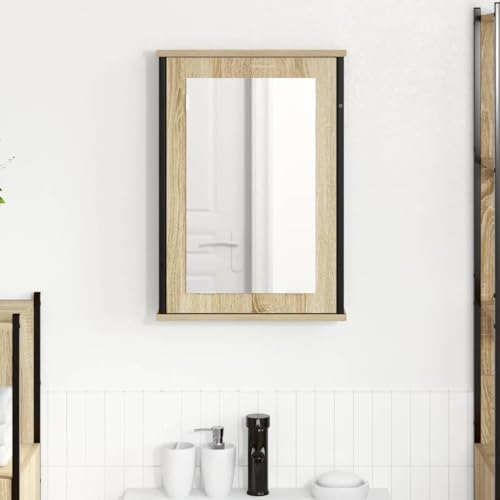 INLIFE Badezimmer-Spiegelschrank Braun 42 x 12 x 60 cm Holzwerkstoff,Möbel,Schränke,Spiegel- & Waschbeckenunterschränke,Badezimmerwaschtische,Braun,10.6 KG,868041 von INLIFE
