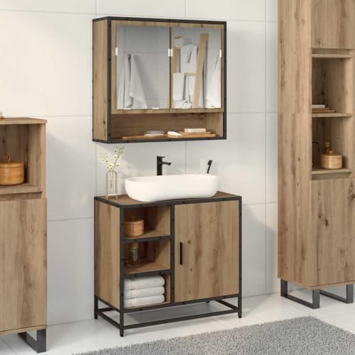 INLIFE Badezimmer Waschbecken Schrank mit Regal Eiche handwerklich,Möbel,Möbelgarnituren,Badezimmermöbel-Sets,Eiche handwerklich,18.73 KG,883635 INLIFE Badezimmer Waschbecken Schrank mit Regal Eiche handwerklich,Möbel,Möbelgarnituren,Badezimmermöbel-Sets,Eiche handwerklich,18.73 KG,883635 von INLIFE
