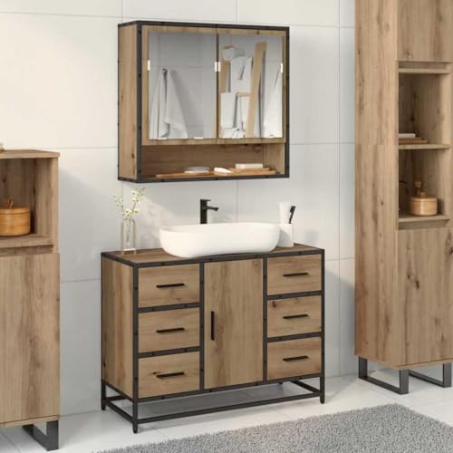 INLIFE Badezimmer Waschbecken Schrank mit Speicher Eiche handwerklich,Möbel,Möbelgarnituren,Badezimmermöbel-Sets,Eiche handwerklich,29.86 KG,883632 INLIFE Badezimmer Waschbecken Schrank mit Speicher Eiche handwerklich,Möbel,Möbelgarnituren,Badezimmermöbel-Sets,Eiche handwerklich,29.86 KG,883632 von INLIFE