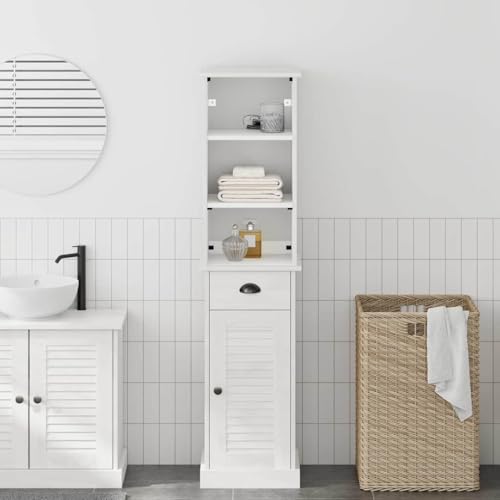 INLIFE Badezimmermöbel Set 2 pcs Braun und Weiß 37 x 34 x 150 cm,Möbel,Schränke,Spiegel- & Waschbeckenunterschränke,Badezimmerwaschtische,Weiß,18.2 KG,3328536 von INLIFE