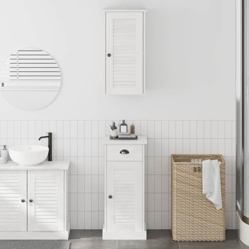 INLIFE Badezimmermöbel Set 2 pcs Braun und Weiß 37 x 34 x 80 cm,Möbel,Schränke,Spiegel- & Waschbeckenunterschränke,Badezimmerwaschtische,Weiß,18.8 KG,3328538 von INLIFE
