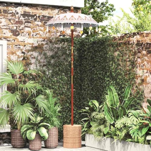INLIFE Balinesischer Sonnenschirm Creme (90-100) x 260 cm,Heim & Garten,Rasen & Garten,Garten & Balkon,Sonnenschirme & Sonnenschutze,Blau,3.1 KG,42006464 von INLIFE