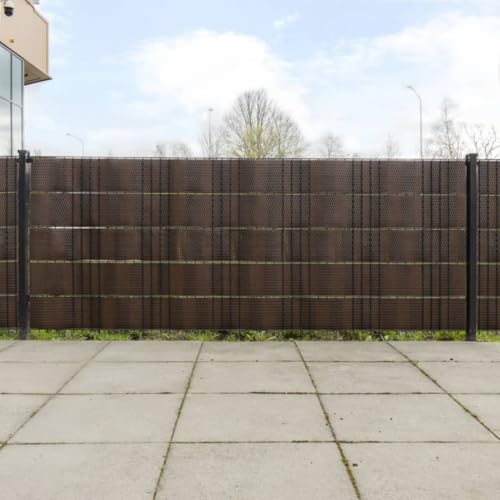 INLIFE Balkon-Sichtschutze 5 STK. Braun & Schwarz 255x19cm Poly Rattan,Heimwerkerbedarf,Hauseinzäunung,Zaunfelder,Braun,1.94 KG,156314 von INLIFE