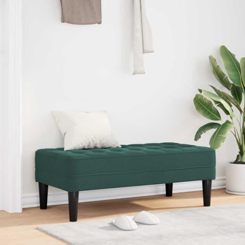 INLIFE Bank Dunkelgrün 113 x 57 x 39 cm Samt,Möbel,Sitzbänke,Grün,10.2 KG,42001949 von INLIFE