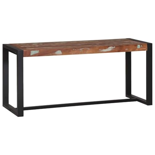 INLIFE Bank Mehrfarbig 100 x 35 x 45 cm Massivholz Altholz,Möbel,Sitzbänke,Truhen- & Flurbänke,Mehrfarbig,8.5 KG,4015982 von INLIFE