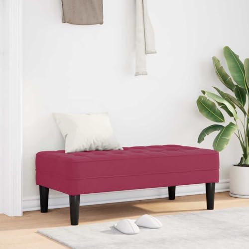 INLIFE Bank Weinrot 113 x 57 x 39 cm Samt,Möbel,Sitzbänke,Rot,10.2 KG,42001952 von INLIFE