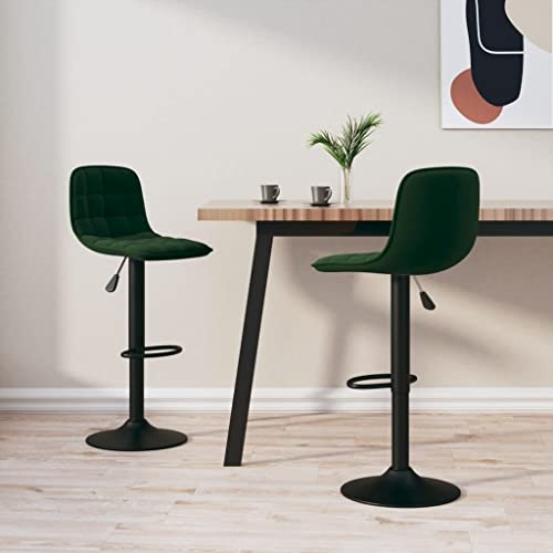 INLIFE Barhocker 2 STK. Dunkelgrün Samt,Möbel,Stühle,Barhocker,Grün,12.4 KG,333994 von INLIFE