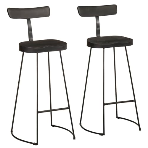 INLIFE Barhocker 2 STK. Schwarz 49x43x103 cm Mango Massivholz,Möbel,Stühle,Barhocker,Schwarz,16.8 KG,4013515 von INLIFE