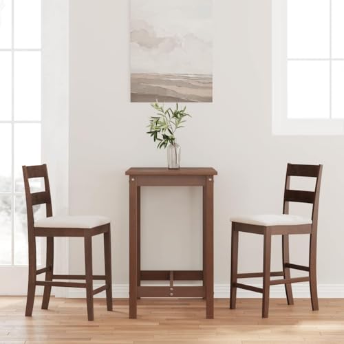 INLIFE Barhocker mit Kissen 2 STK. Braun Massivholz Gummibaum,Möbel,Stühle,Barhocker,Braun,13.8 KG,4102555 von INLIFE