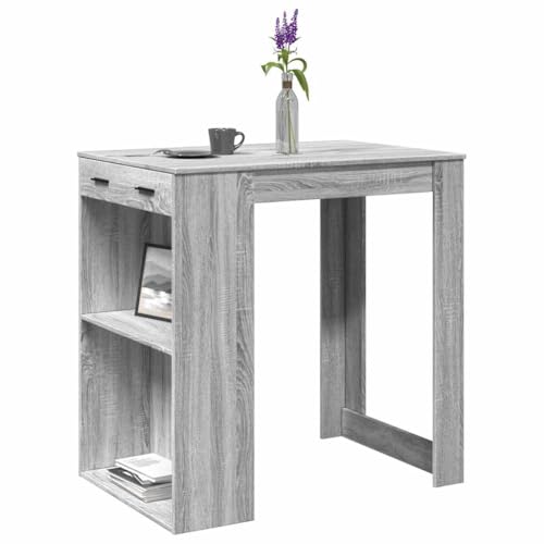 INLIFE Bartisch Grau Sonoma 102x70x103,5 cm Holzwerkstoff,Möbel,Tische,Esstische,Grau,39.4 KG,3309326 von INLIFE