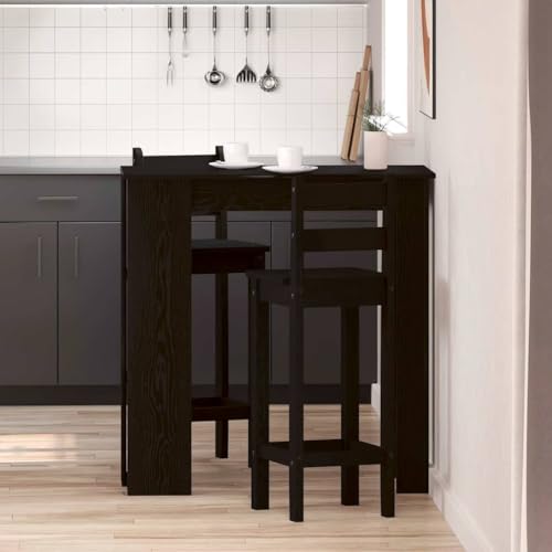 INLIFE Bartisch Schwarze Eiche 102 x 50 x 103,5 cm Holzwerkstoff,Möbel,Tische,Esstische,Schwarz,24.6 KG,862706 von INLIFE