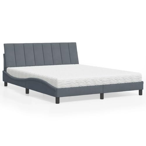 INLIFE Bett mit Matratze Hanko Dunkelgrau 160x200 cm Samt,Möbel,Betten & Zubehör,Betten & Bettgestelle,Grau,45.6 KG,3208605 INLIFE Bett mit Matratze Hanko Dunkelgrau 160x200 cm Samt,Möbel,Betten & Zubehör,Betten & Bettgestelle,Grau,45.6 KG,3208605 von INLIFE