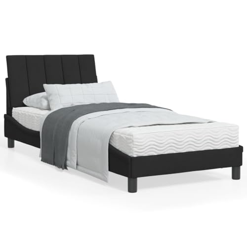 INLIFE Bett mit Matratze Hanko Schwarz 90x200 cm Samt,Möbel,Betten & Zubehör,Betten & Bettgestelle,Schwarz,33.45 KG,3208576 von INLIFE