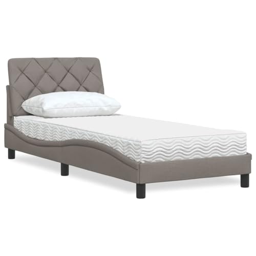 INLIFE Bett mit Matratze Taupe 90x200 cm Stoff,Möbel,Betten & Zubehör,Betten & Bettgestelle,Taupe,33.95 KG,3310717 von INLIFE