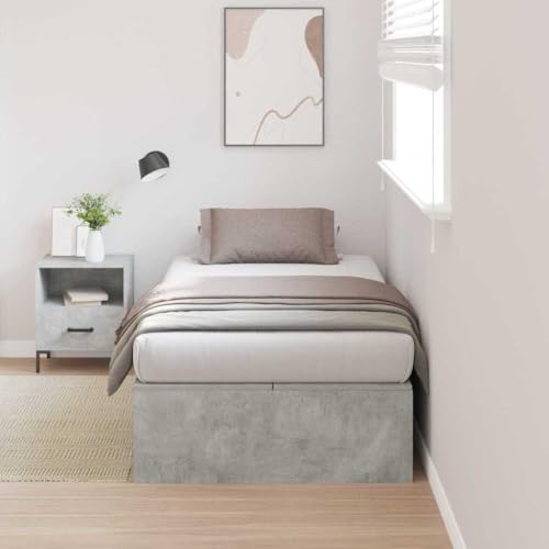 INLIFE Bettgestell Betongrau 200 x 90 x 31.5 cm Holzwerkstoff,Möbel,Betten & Zubehör,Betten & Bettgestelle,Grau,58.2 KG,3335344 von INLIFE