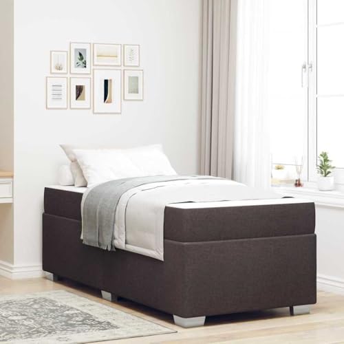 INLIFE Bettgestell Dunkelbraun 100 x 200 cm Stoff,Möbel,Betten & Zubehör,Betten & Bettgestelle,Braun,58.3 KG,3399169 von INLIFE