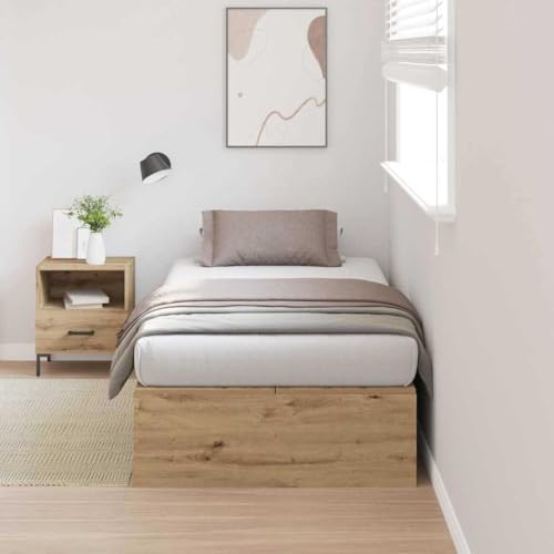 INLIFE Bettgestell Eiche handwerklich 200 x 90 x 31.5 cm Holzwerkstoff,Möbel,Betten & Zubehör,Betten & Bettgestelle,Braun,58.2 KG,3335348 von INLIFE