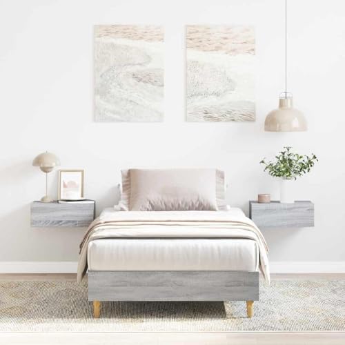 INLIFE Bettgestell Grau Sonoma 90 x 200 cm Holzwerkstoff,Möbel,Betten & Zubehör,Betten & Bettgestelle,Grau,18.8 KG,861053 von INLIFE