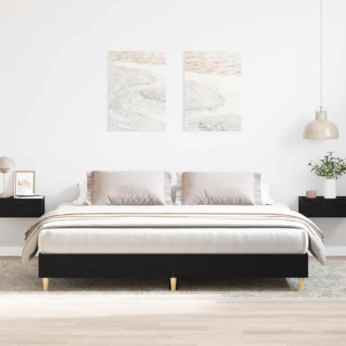 INLIFE Bettgestell Schwarze Eiche 180 x 200 cm Holzwerkstoff,Möbel,Betten & Zubehör,Betten & Bettgestelle,Schwarz,37 KG,3329279 von INLIFE
