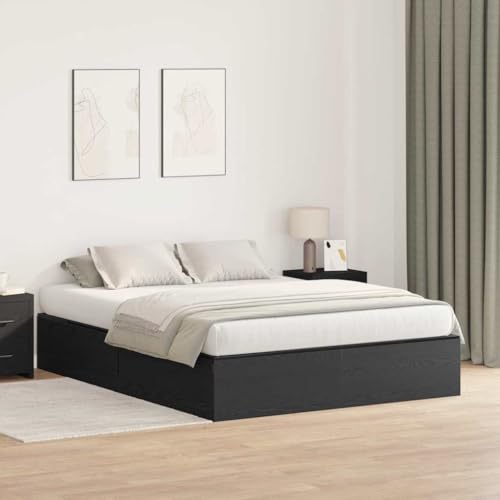 INLIFE Bettgestell Schwarze Eiche 200 x 160 x 31.5 cm Holzwerkstoff,Möbel,Betten & Zubehör,Betten & Bettgestelle,Schwarz,100 KG,3335390 von INLIFE