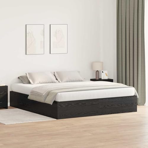 INLIFE Bettgestell Schwarze Eiche 200 x 180 x 31.5 cm Holzwerkstoff,Möbel,Betten & Zubehör,Betten & Bettgestelle,Schwarz,106 KG,3335398 von INLIFE