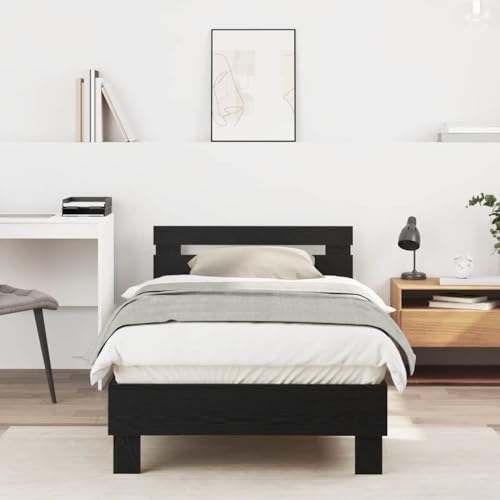 INLIFE Bettgestell Schwarze Eiche 90 x 200 cm Holzwerkstoff,Möbel,Betten & Zubehör,Betten & Bettgestelle,Schwarz,23.45 KG,874114 von INLIFE