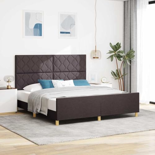 INLIFE Bettgestell mit Kopfteil Dunkelbraun 180 x 200 cm Stoff,Möbel,Betten & Zubehör,Betten & Bettgestelle,Dunkelbraun,50 KG,3344826 von INLIFE