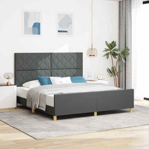 INLIFE Bettgestell mit Kopfteil Dunkelgrau 180 x 200 cm Stoff,Möbel,Betten & Zubehör,Betten & Bettgestelle,Dunkelgrau,50 KG,3344824 von INLIFE