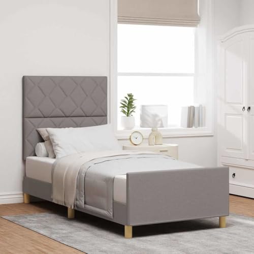 INLIFE Bettgestell mit Kopfteil Taupe 100 x 200 cm Stoff,Möbel,Betten & Zubehör,Betten & Bettgestelle,Taupe,29.6 KG,3344785 von INLIFE