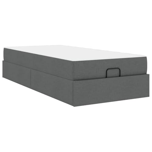 INLIFE Bettgestell mit Matratze Dunkelgrau 90 x 200 cm Stoff,Möbel,Betten & Zubehör,Betten & Bettgestelle,Grau,53.3 KG,3399460 von INLIFE