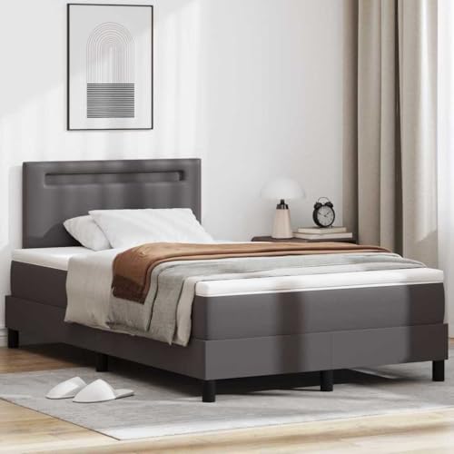 INLIFE Bettgestell mit Matratze Grau 120 x 200 cm Kunstleder,Möbel,Betten & Zubehör,Betten & Bettgestelle,Grau,55.4 KG,3339046 von INLIFE