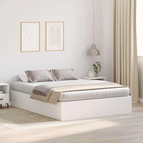 INLIFE Bettgestell mit Speicher Weiß 190 x 135 x 31.5 cm Holzwerkstoff,Möbel,Betten & Zubehör,Betten & Bettgestelle,Weiß,93.6 KG,3335437 von INLIFE