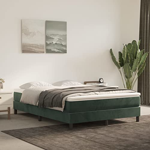 INLIFE Boxspringbett Dunkelgrün 140x200 cm Samt,Grün,24KG,3120775 von INLIFE