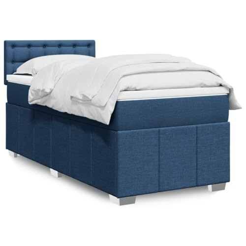 INLIFE Boxspringbett mit Matratze Blau 90x200 cm Stoff,Möbel,Betten & Zubehör,Betten & Bettgestelle,Blau,63.93 KG,3289271 von INLIFE